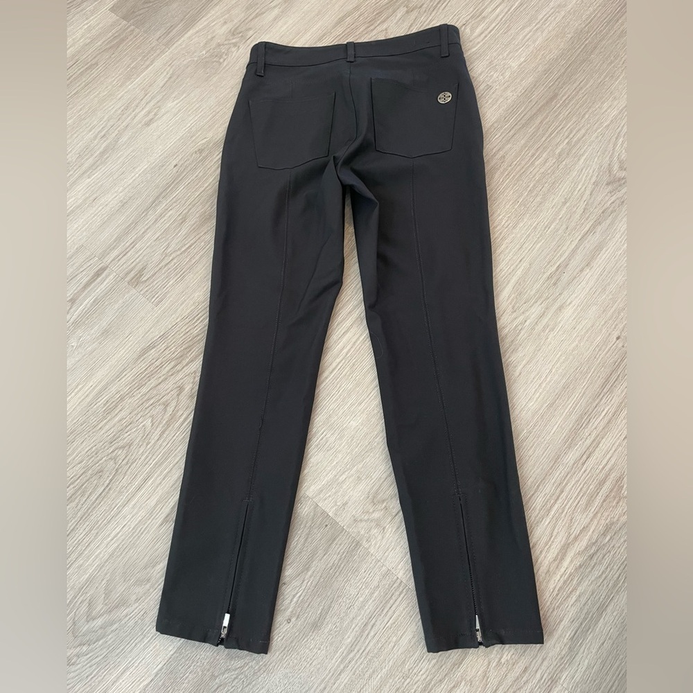 CAMBIO Black Designer Trousers Pants Zippered Cuffs. Size 8